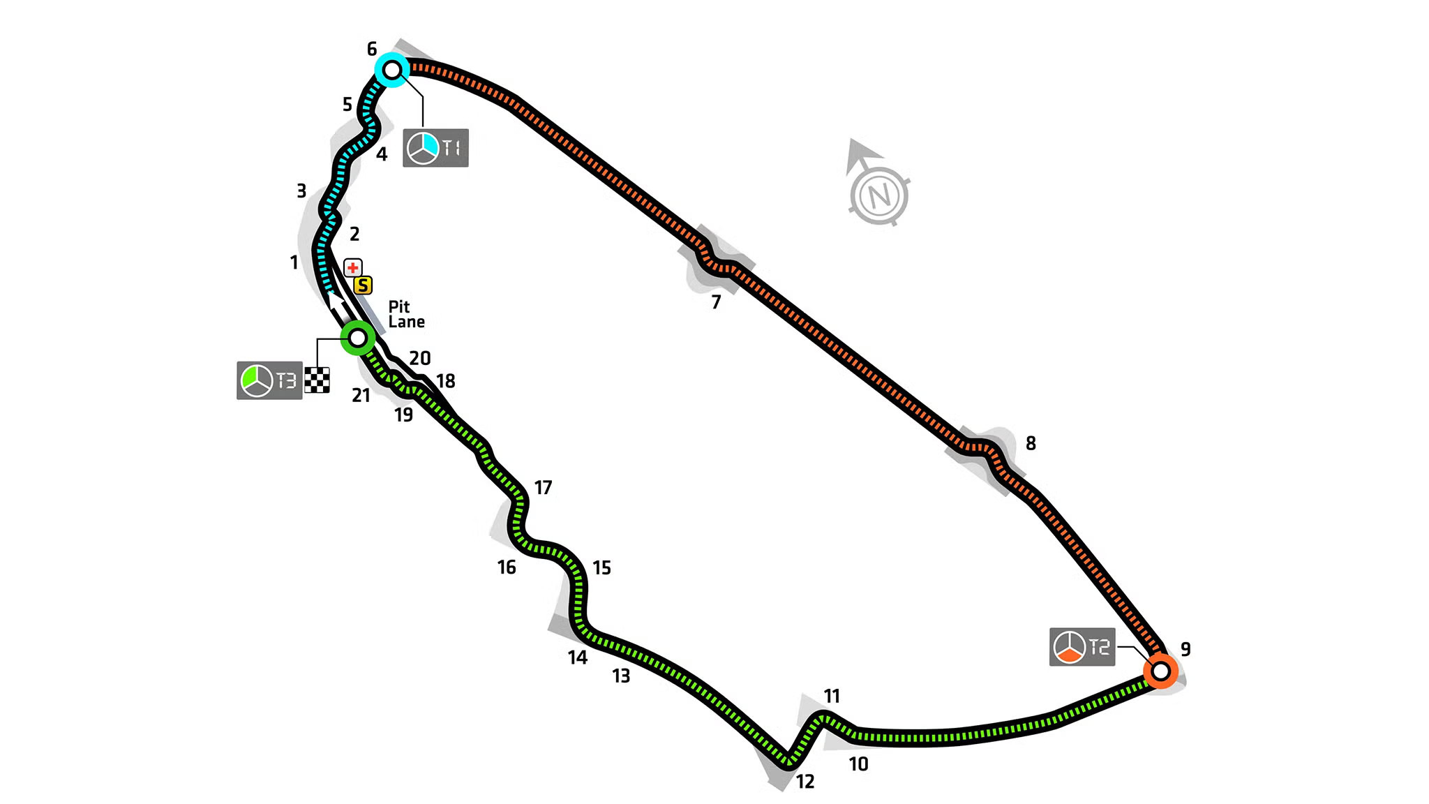 Map layout of the Circuit de la Sarthe
